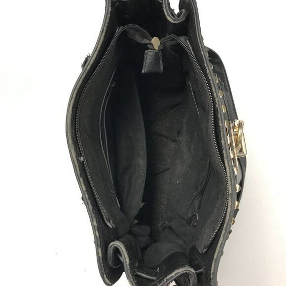 Over Sized Goth‎ Black Leather Purse With War Wounds - Picture 11 of 11